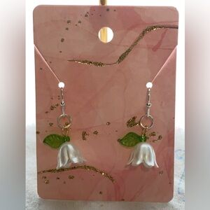 White Flower Earrings